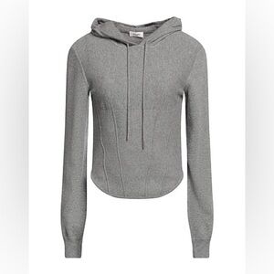 Celine grey hooded cashmere fitted sweater